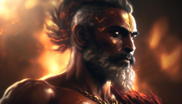 Porträt von Rama, dem Helden des epischen Ramayana