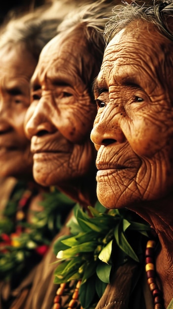 Foto porträt von ruhigen alten asiatischen frauen