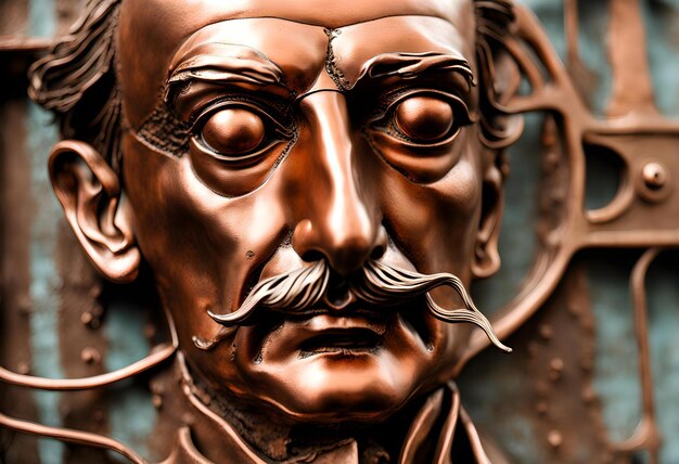 Porträt von Salvador Dali Bildhauerdetails Steampunk