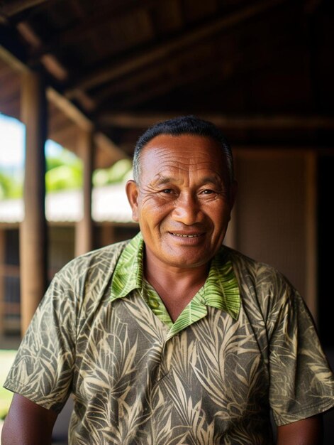 Foto porträtfoto eines heterosexuellen mannes mittleren alters aus fidschi