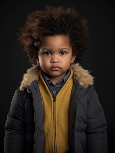Porträtfoto eines kenianischen Kleinkindes mit welligem Haar