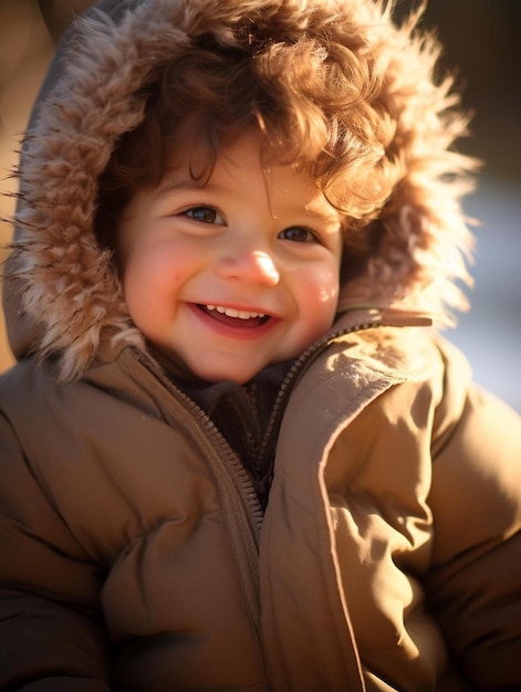 Porträtfoto eines lächelnden mexikanischen Kindes mit welligem Haar