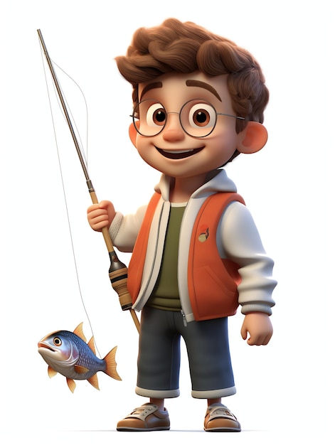 Foto porträts von 3d-pixar-charaktern angler