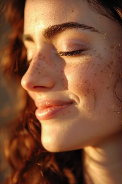 Portrait einer schönen jungen Frau mit dem frühen Morgenlicht