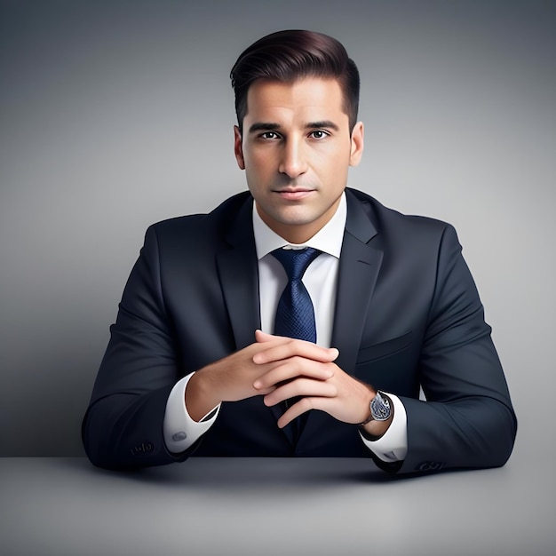 Portrait eines männlichen Anwalts auf weißem Hintergrund