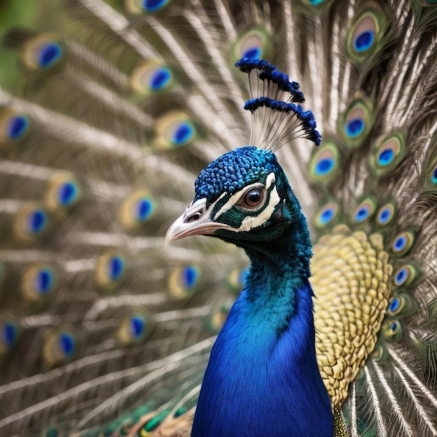 Foto portrait of a peacock close up concept