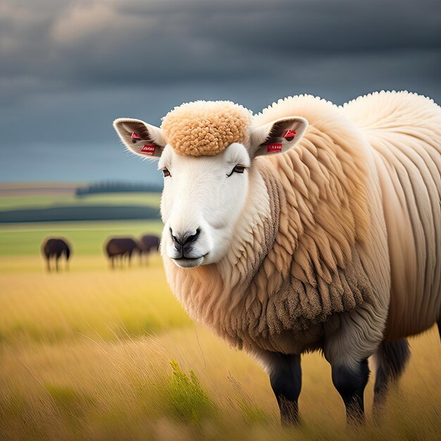 Portret de ovelhas no pasto