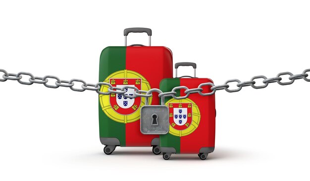 Portugal bloqueo restricciones de viaje concepto d render