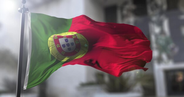 Portugal país da bandeira nacional acenando a bandeira Política e ilustração de notícias