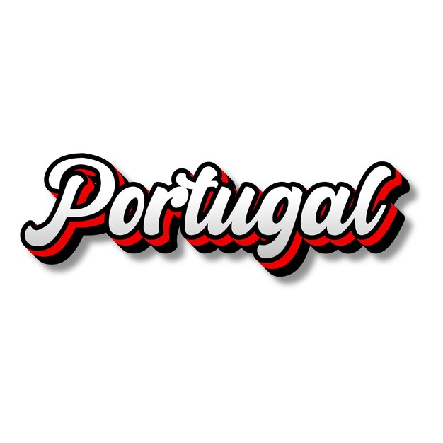 Foto portugal texto 3d prata vermelho preto branco fonte foto jpg