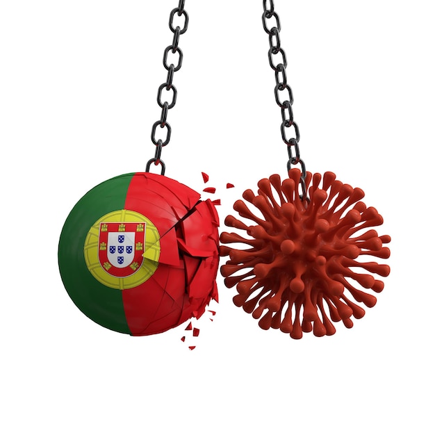 Portugals Ball zerschmettert eine Viruskrankheitsmikrobe