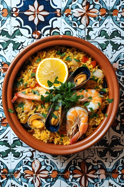 Portugiesische kulinarische Eleganz Geschmackvolles Rezept auf Volkskeramik