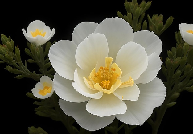 Foto portulaca grandiflora de fondo amarillo oscuro