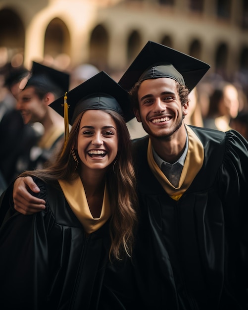 Pós-Graduação Felicidade Alunos Sorridentes no Campus