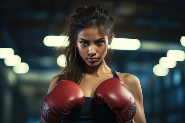 pose de boxe de atleta de mulher quente bonito esporte