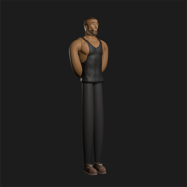 pose de design de modelo 3d de bandido para personagem de modelo de homem 3d