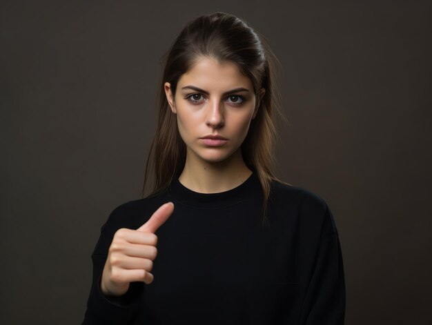 pose dinámica emocional mujer de 30 años