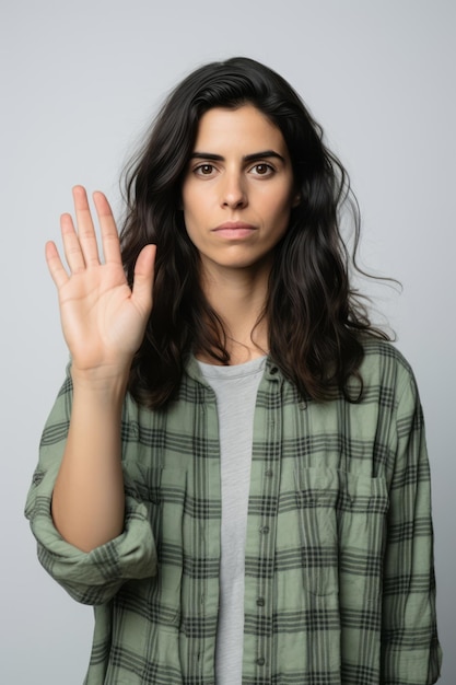 pose dinámica emocional mujer de 30 años