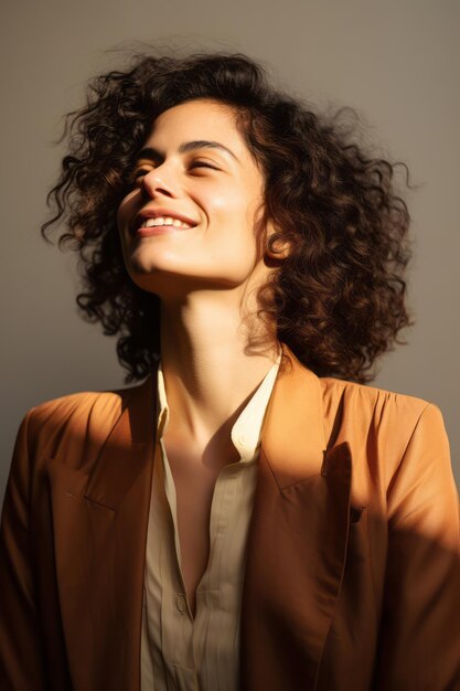 pose dinámica emocional mujer de 30 años