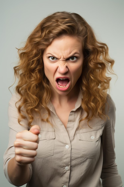 pose dinámica emocional mujer de 30 años