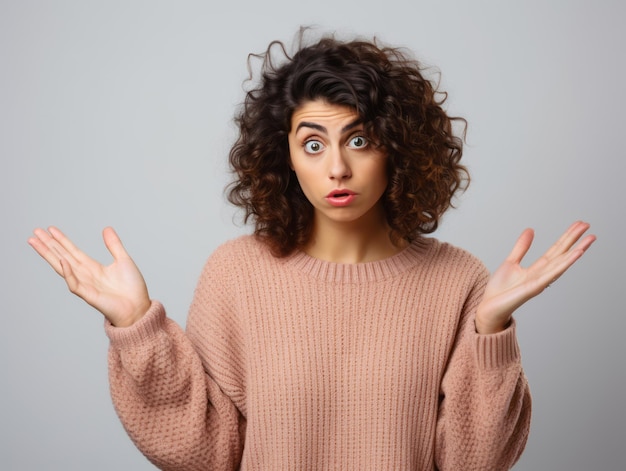 pose dinâmica emocional mulher de 30 anos