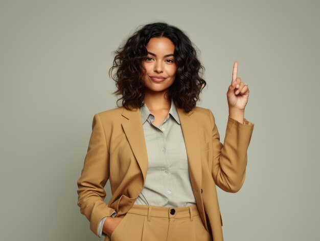 Foto pose dinâmica emocional mulher de 30 anos