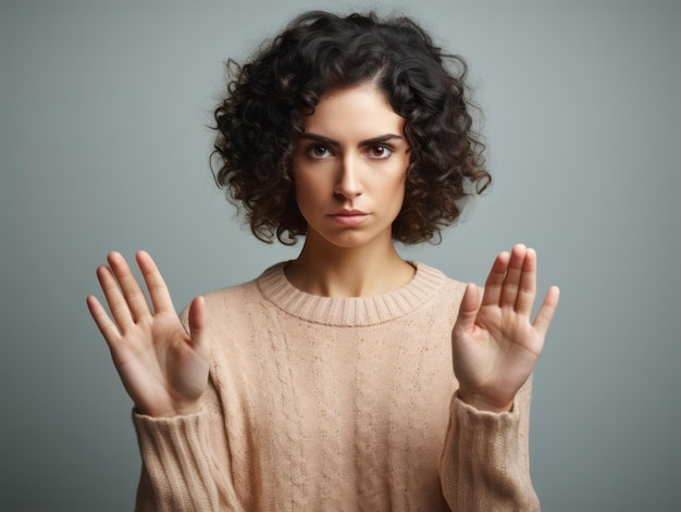 pose dinâmica emocional mulher de 30 anos