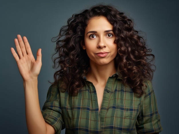 pose dinâmica emocional mulher de 30 anos