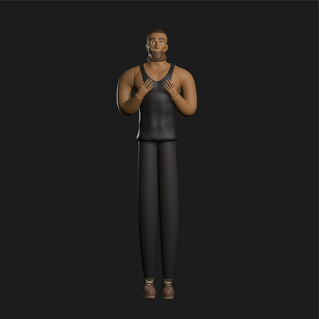 pose de diseño de modelo 3d de chico malo para personaje de modelo de hombre 3d