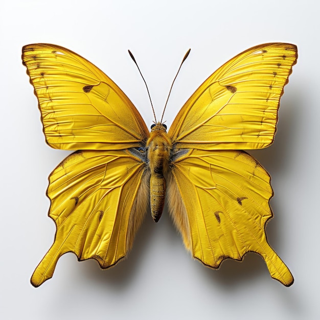 Foto pose de mariposa amarilla nublada