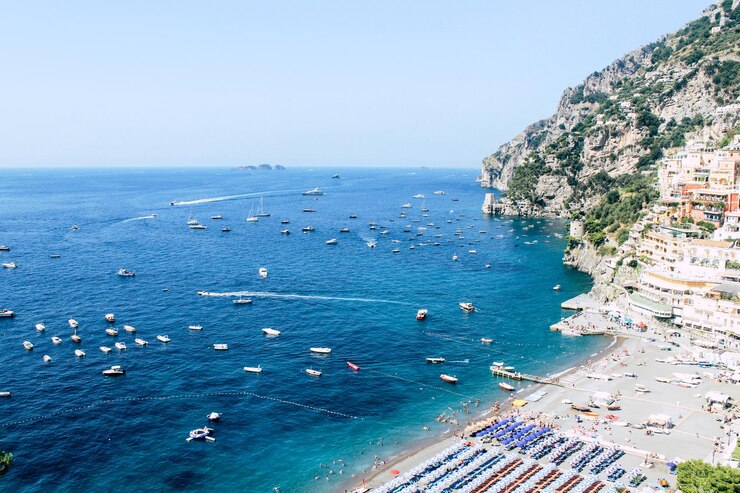 Positano en la costa de Amalfi, Italia