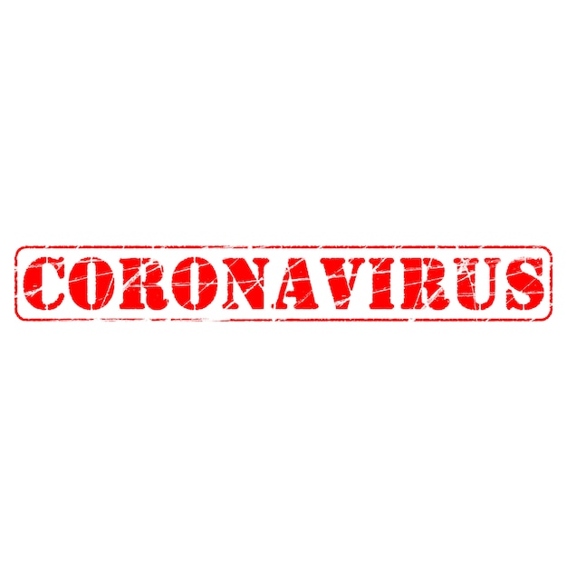 Positive Werbung Covid-19-Krankheit durch Coronavirus verursacht. Virale Pandemie weltweit. Stempeleffekt