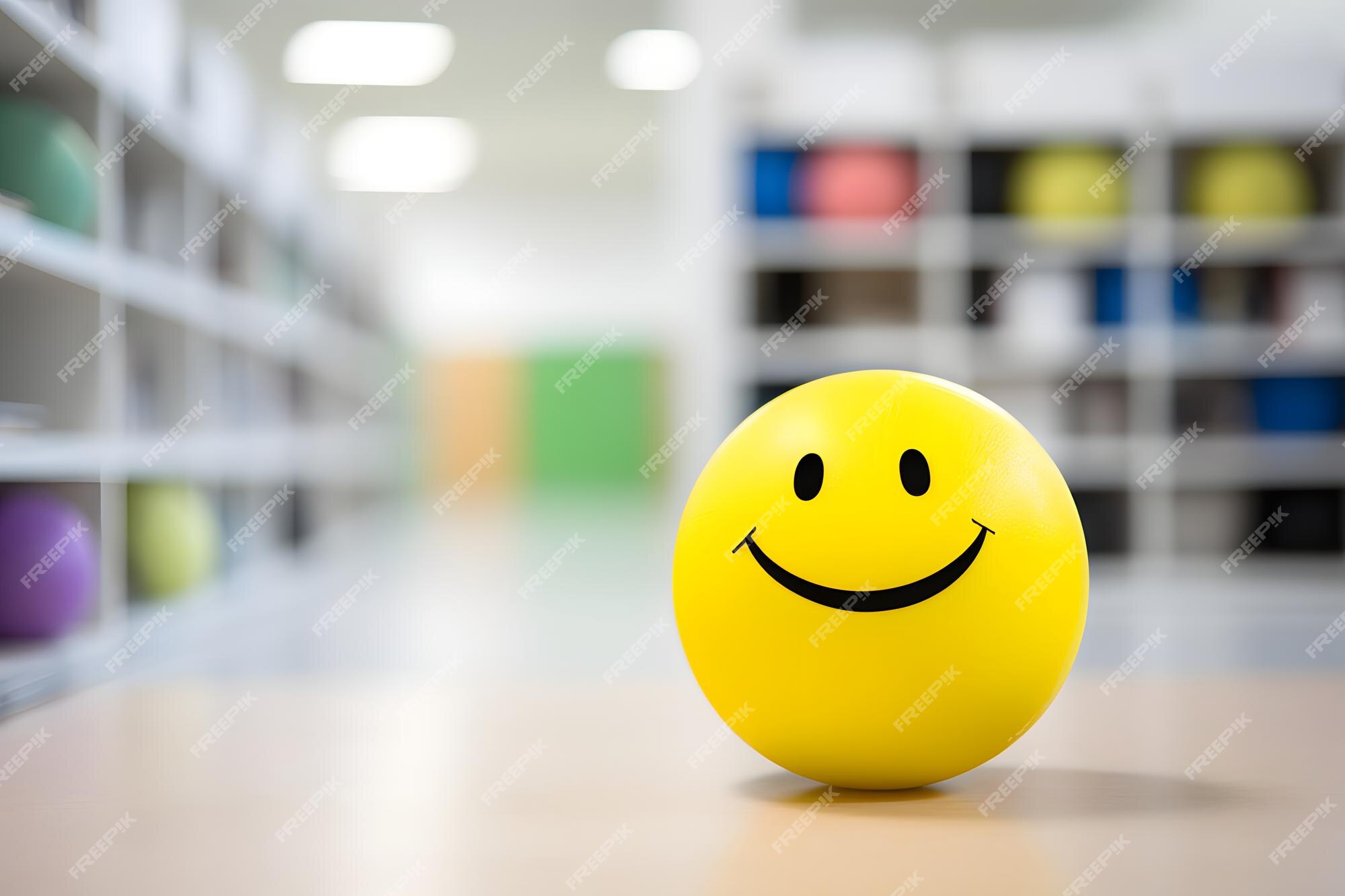 Bola Amarela Com Face Sorridente. Imagem de Stock - Imagem de