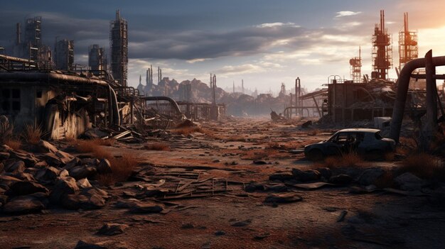 Foto post-apocalyptic wastelands fundo do jogo