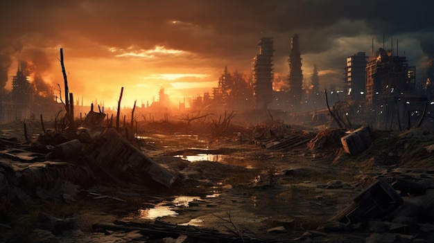 Foto post-apocalyptic wastelands fundo do jogo