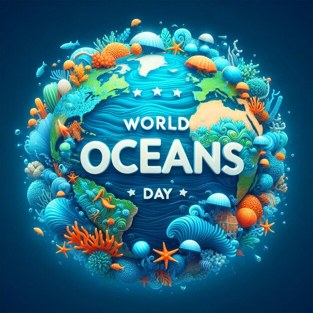 Foto post de mídia social do dia mundial dos oceanos celebre o dia mundial dos océanos