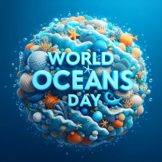 Post de mídia social do Dia Mundial dos Oceanos Celebre o Dia Mundial dos Océanos