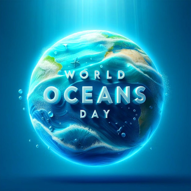 Post de mídia social do Dia Mundial dos Oceanos Celebre o Dia Mundial dos Océanos