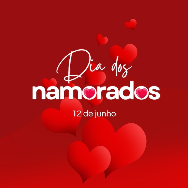 Post für Instagram dia dos namorados simples vermelho branco 1