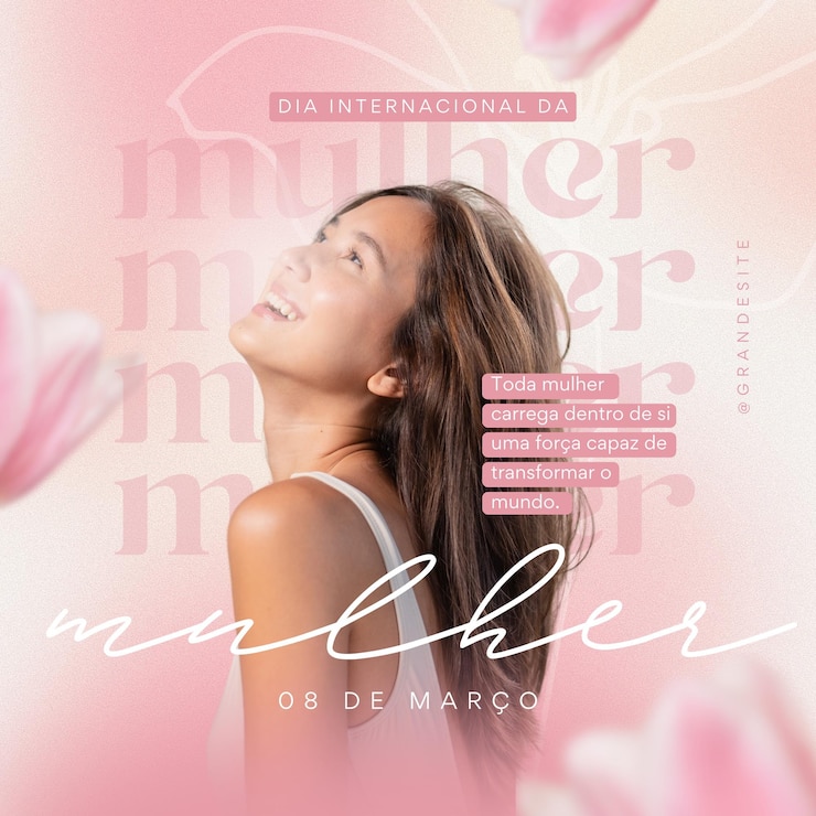 Foto post instagram dia da mulher delicado rosa e branco 1