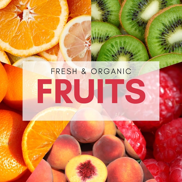 Postagem 1 do Instagram da promoção de entrega de frutas coloridas