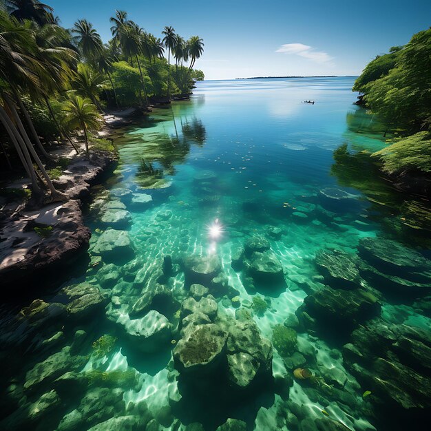 Postagens em molduras de mídia social Aqua Lake Tranquil Waters para sessão de beleza no Facebook e Instagram