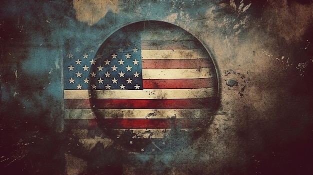 Postal americana grunge IA generativa