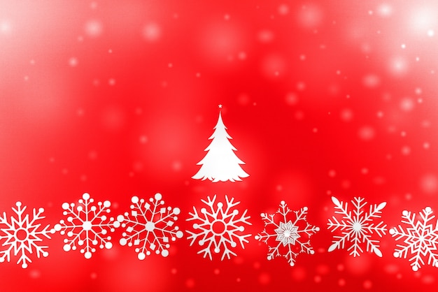 Postal de Navidad de la vendimia con los copos de nieve de papel verdaderos