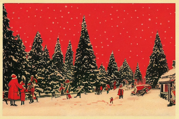 Postal de Navidad vintage