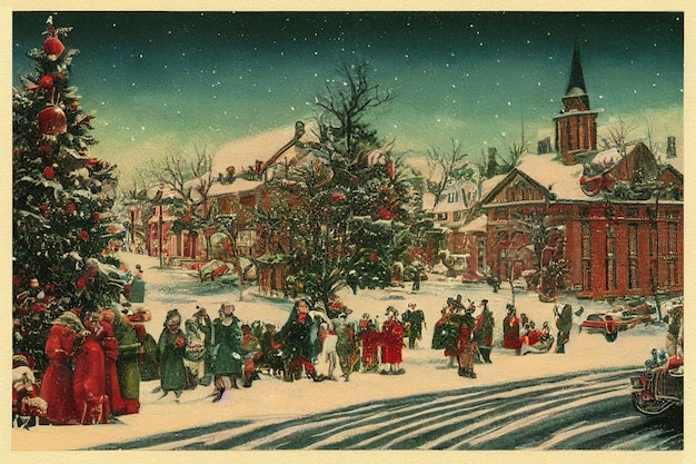 Postal de Navidad vintage