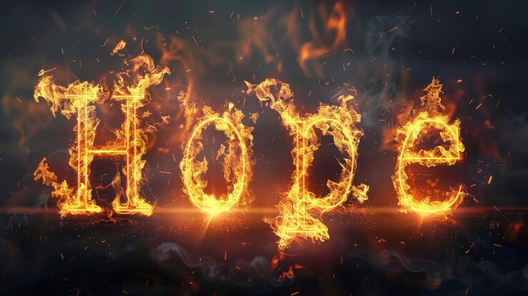 Foto poster de arte conceptual de fuego y fe