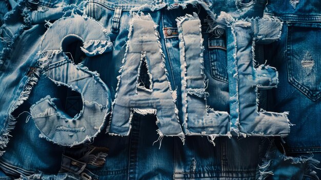 Foto el póster de arte conceptual de la venta de denim