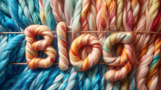 Poster de arte creativo de concepto de blog de lana