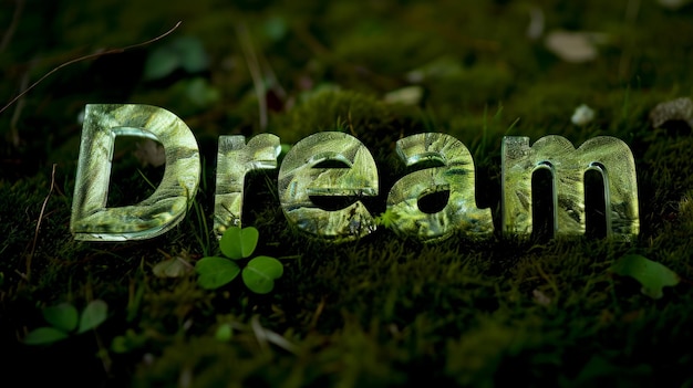 Foto poster de arte horizontal creativo del concepto green glass dream